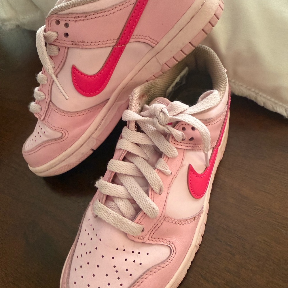 Nike Dunk Low Kids Pink Sneakers with Bold Accents